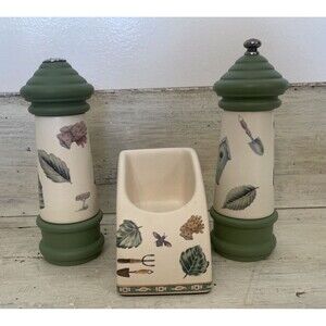 Pfaltzgraff Naturewood Serenity Pepper Grinder & Salt Shaker Set w/ Sink Caddy
